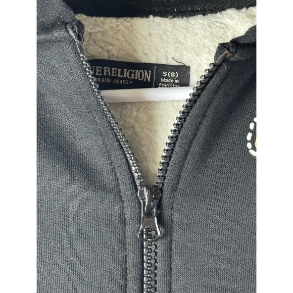 NWT True Religion Black Zip-Up Hoodie / Size S (8) / Sku0130 - Picture 5 of 11